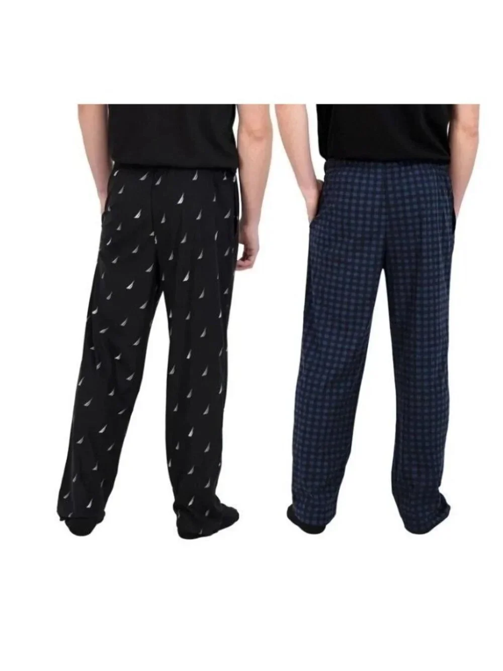 NWT 2-Pack  Nautica Men's Large Fleece Lounge Pants Black & Blue Comfort i2005